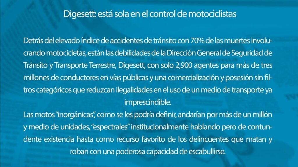 Accidentes en moto exponen control estatal insuficiente en las vías