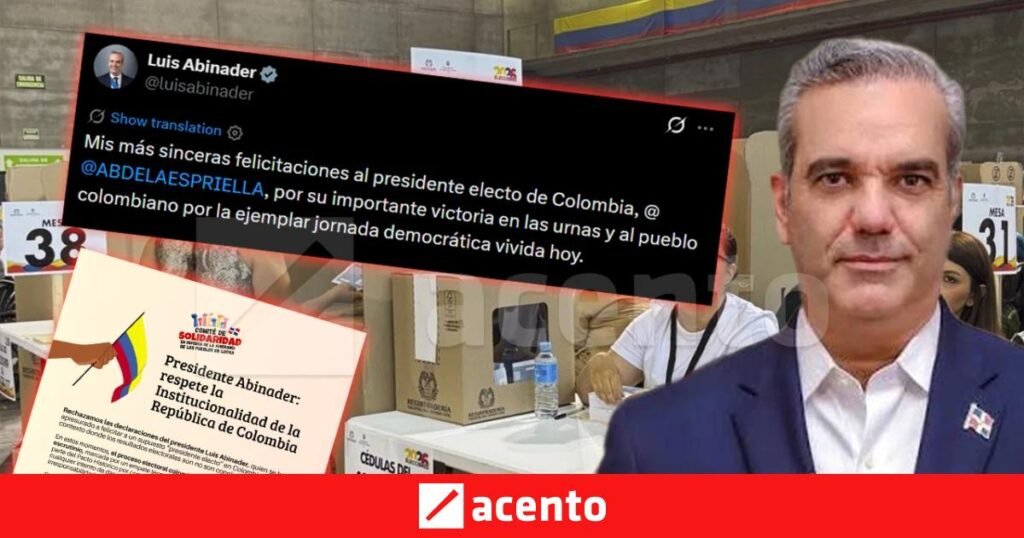 Reprochan a Abinader por felicitar como electo a De la Espriella en Colombia