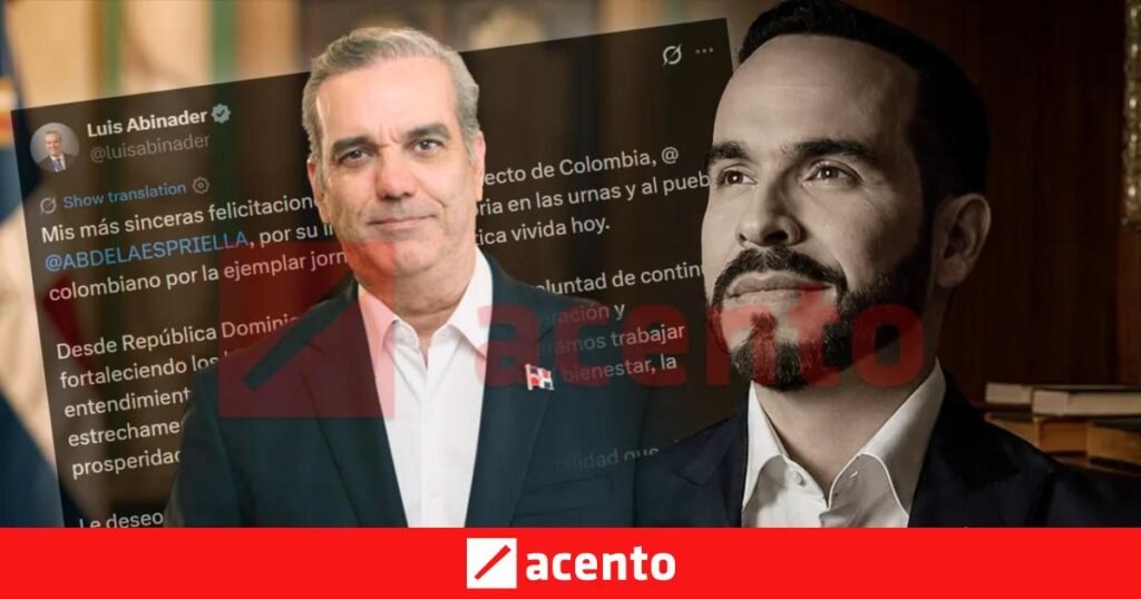 Abinader saluda la victoria de De la Espriella en Colombia antes del resultado oficial