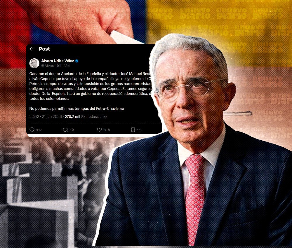 Uribe respalda a De la Espriella y agita la disputa por el ajustado conteo en Colombia