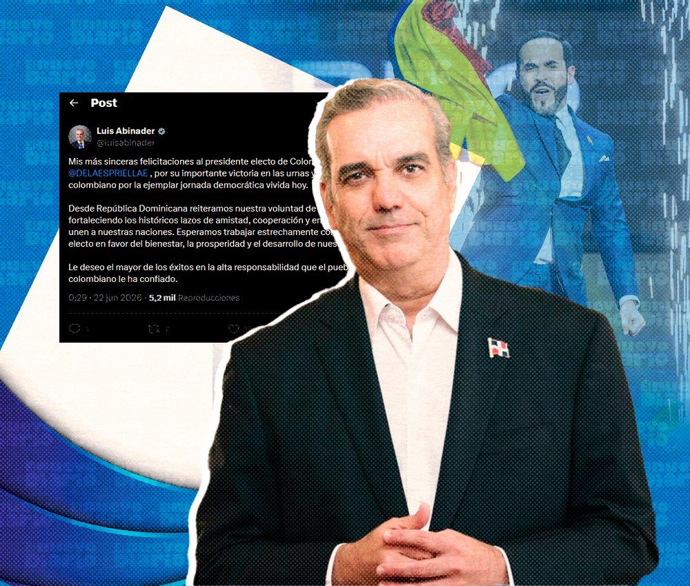 Abinader felicita a De la Espriella por su virtual triunfo en Colombia, pese al llamado a esperar el escrutinio