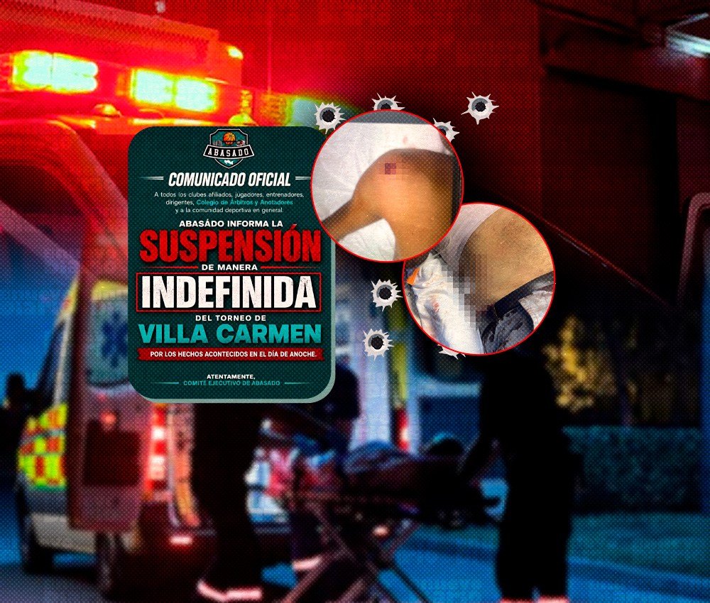 ABASADO suspende sin fecha el torneo de Villa Carmen tras un tiroteo con dos heridos